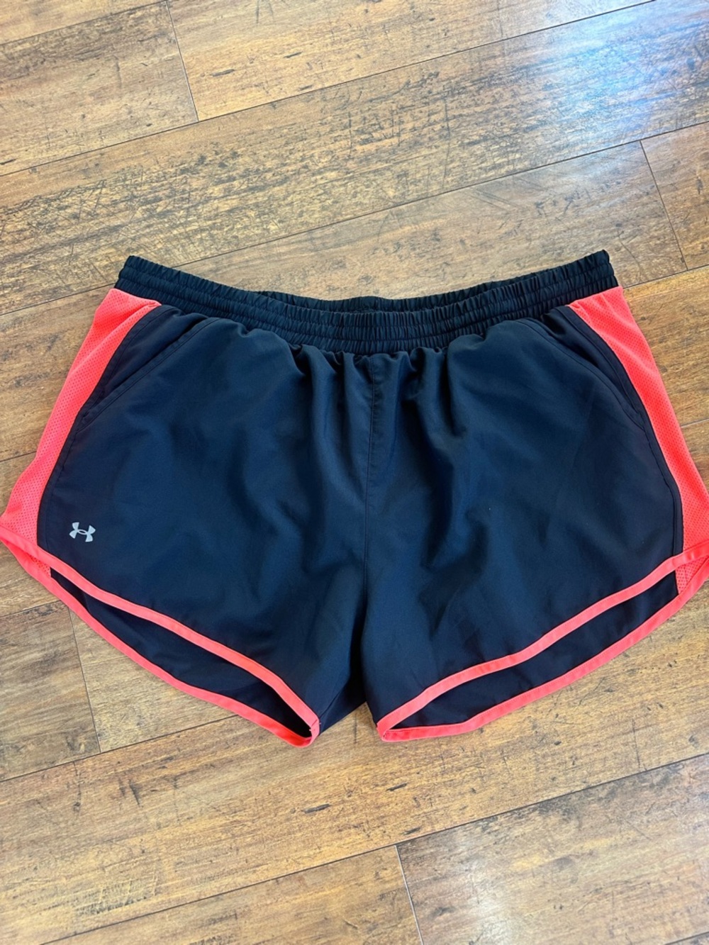 Under Armour Black Women's Athletic Shorts with Coral Trim